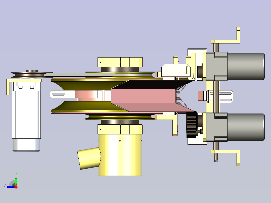 纸杯输送线设计右视图