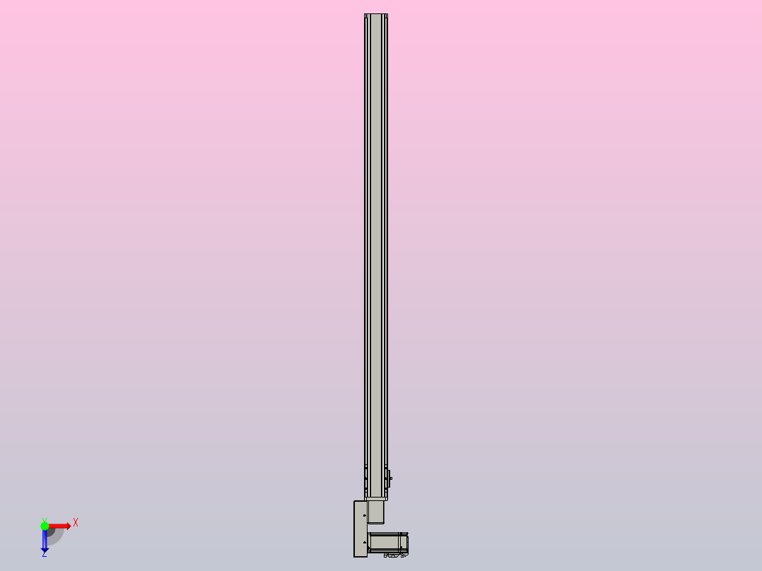 皮带直线轴半封闭可选导轨TPA-HNB-65S-90-L1250-ML-Y-P10-N3俯视图