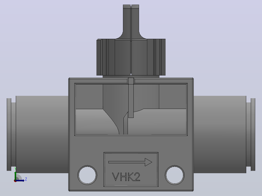 VHK系列P快速接头A快速接头二通三通手动阀[VHK2R-10F-10F]左视图