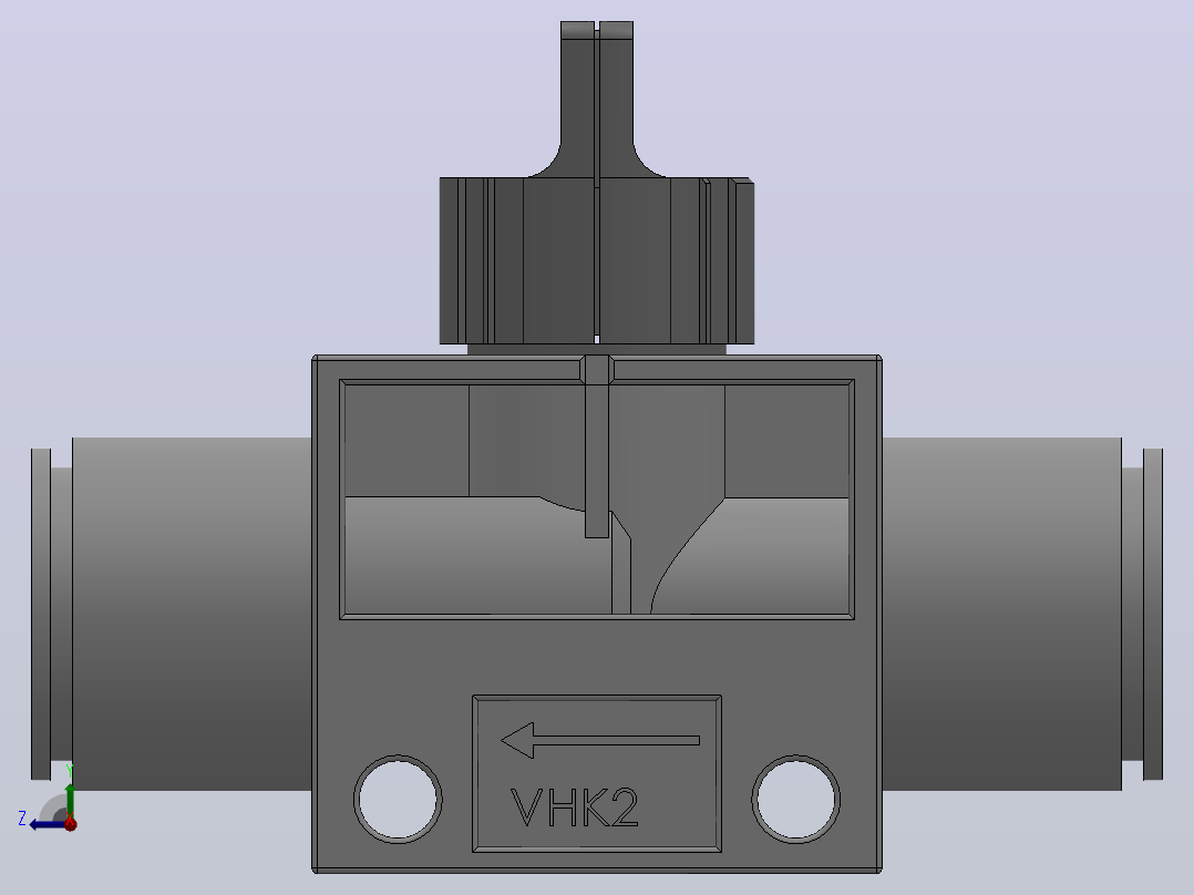 VHK系列P快速接头A快速接头二通三通手动阀[VHK2R-10F-10F]右视图