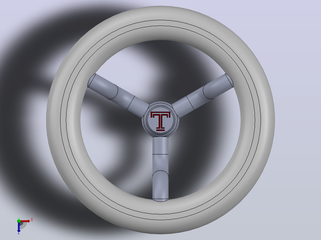 solidworks中的转向模型俯视图