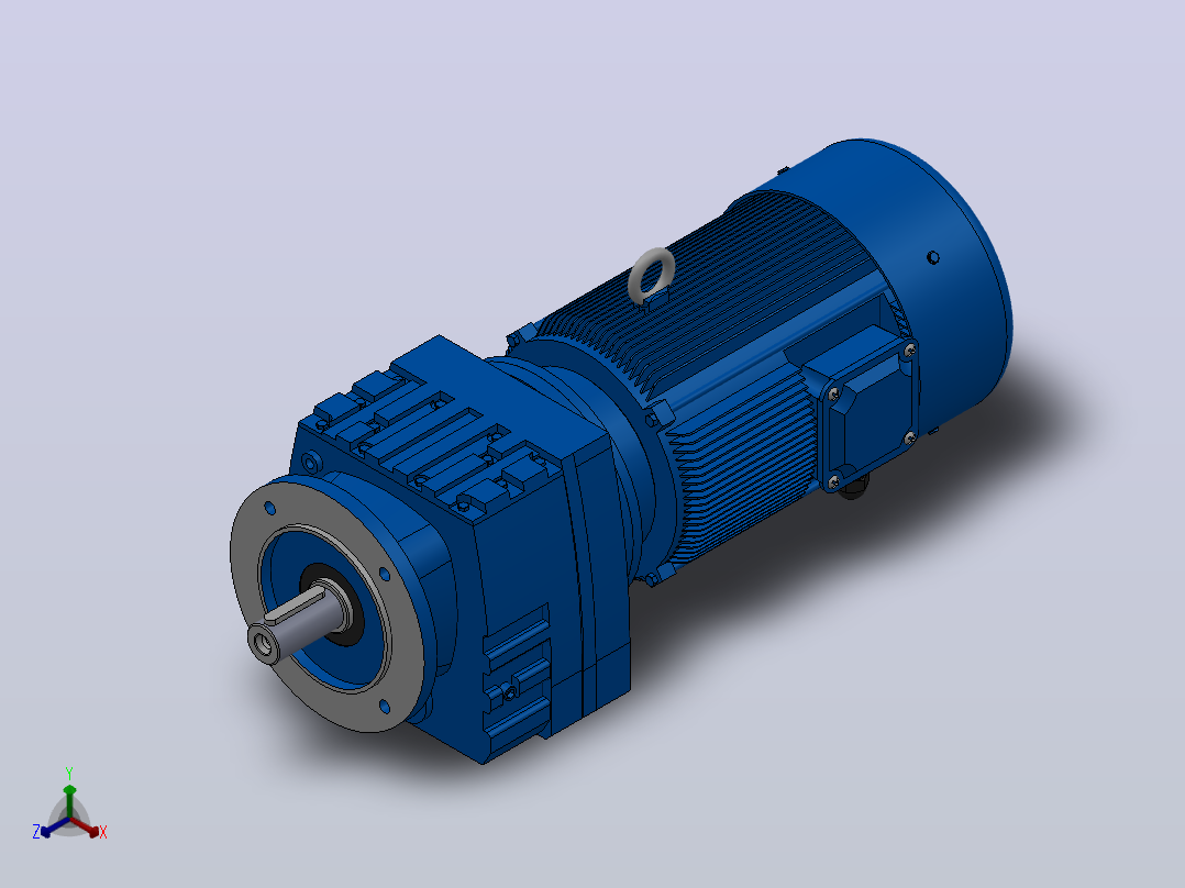 RF17法兰轴伸式安装斜齿轮减速机RF17-Y0.18-4P-63-M1-0°-Φ140主视图