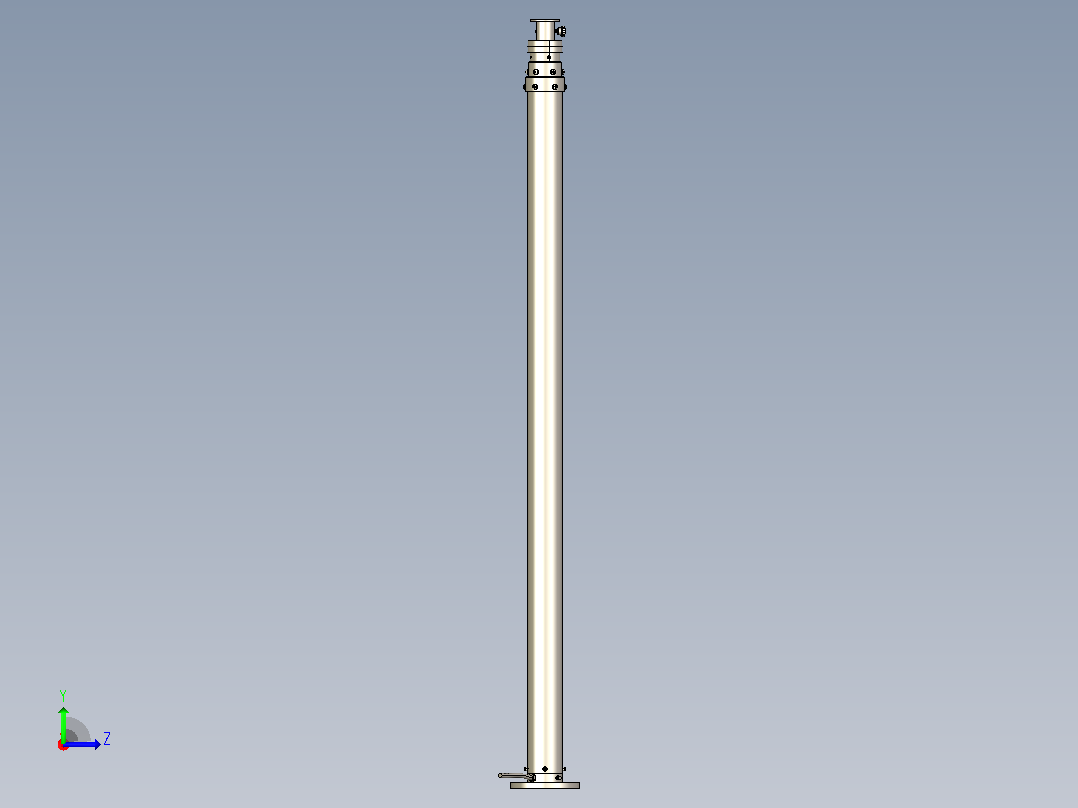 20 '气动轻型桅杆，带4x CAT6内部电缆-延伸至30英尺-气动桅杆吊杆(1)左视图