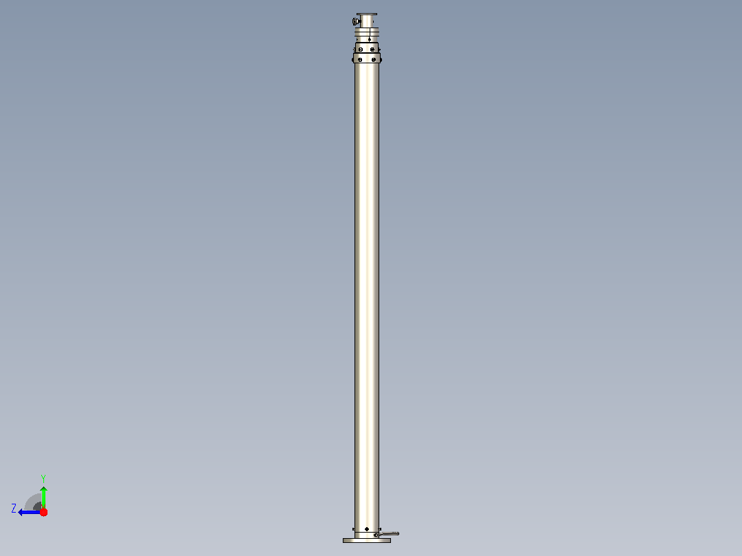 20 '气动轻型桅杆，带4x CAT6内部电缆-延伸至30英尺-气动桅杆吊杆(1)右视图