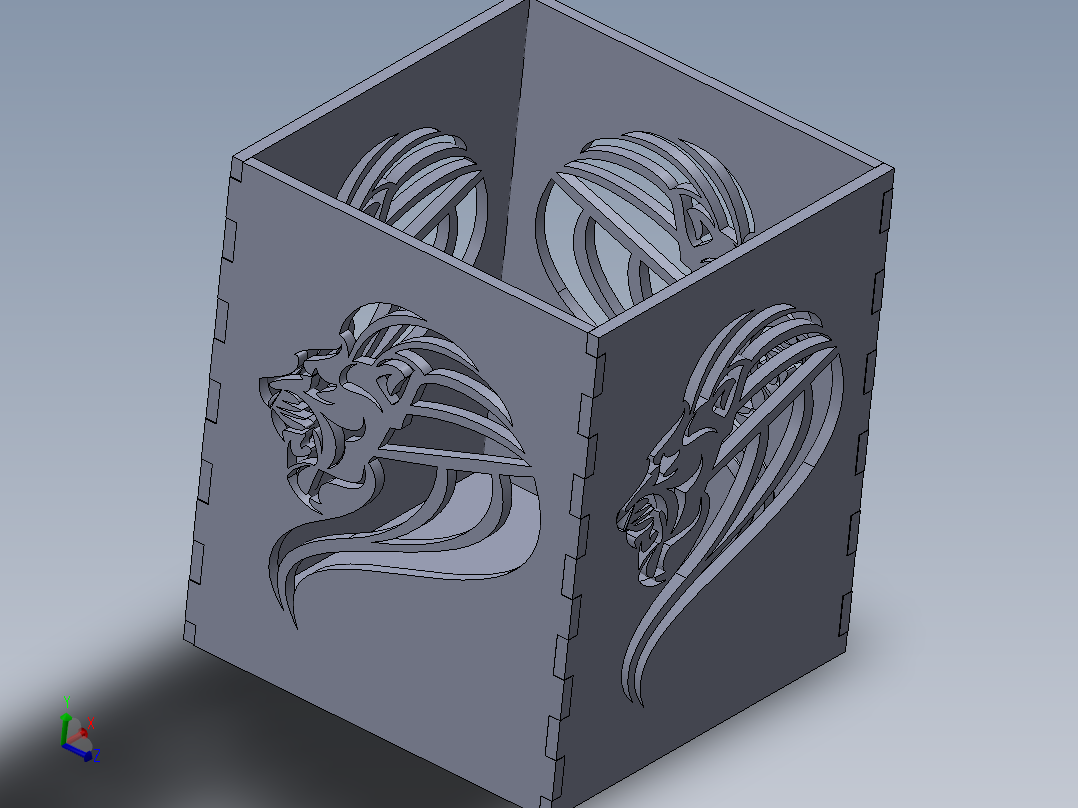 solidworks 雄狮铅笔盒
