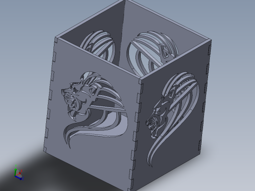 solidworks 雄狮铅笔盒