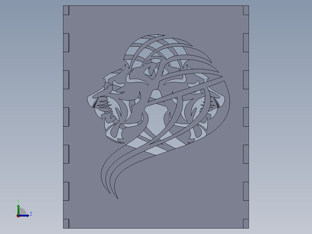 solidworks 雄狮铅笔盒左视图