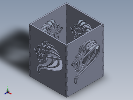 solidworks 雄狮铅笔盒正等轴测缩略图