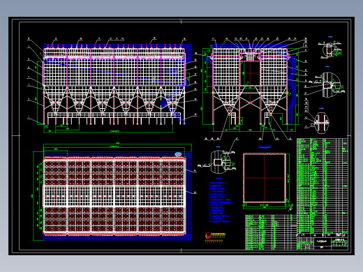 长袋低压脉冲除尘器总装详图