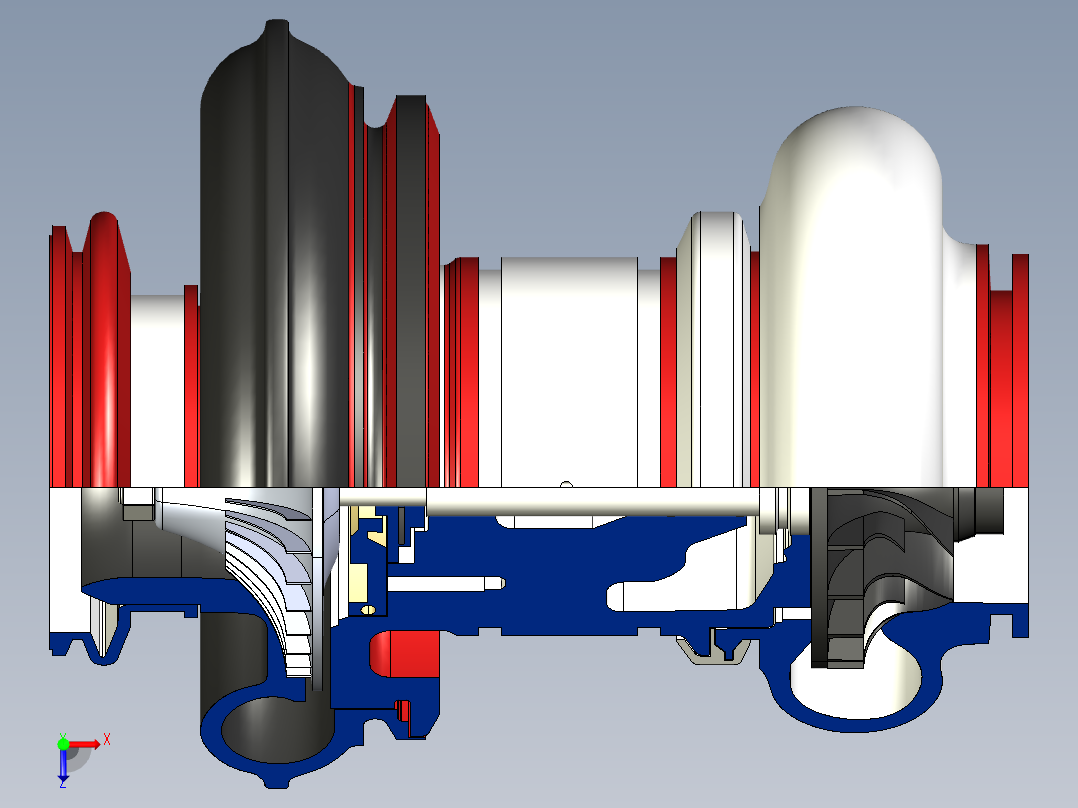 涡轮增压器俯视图
