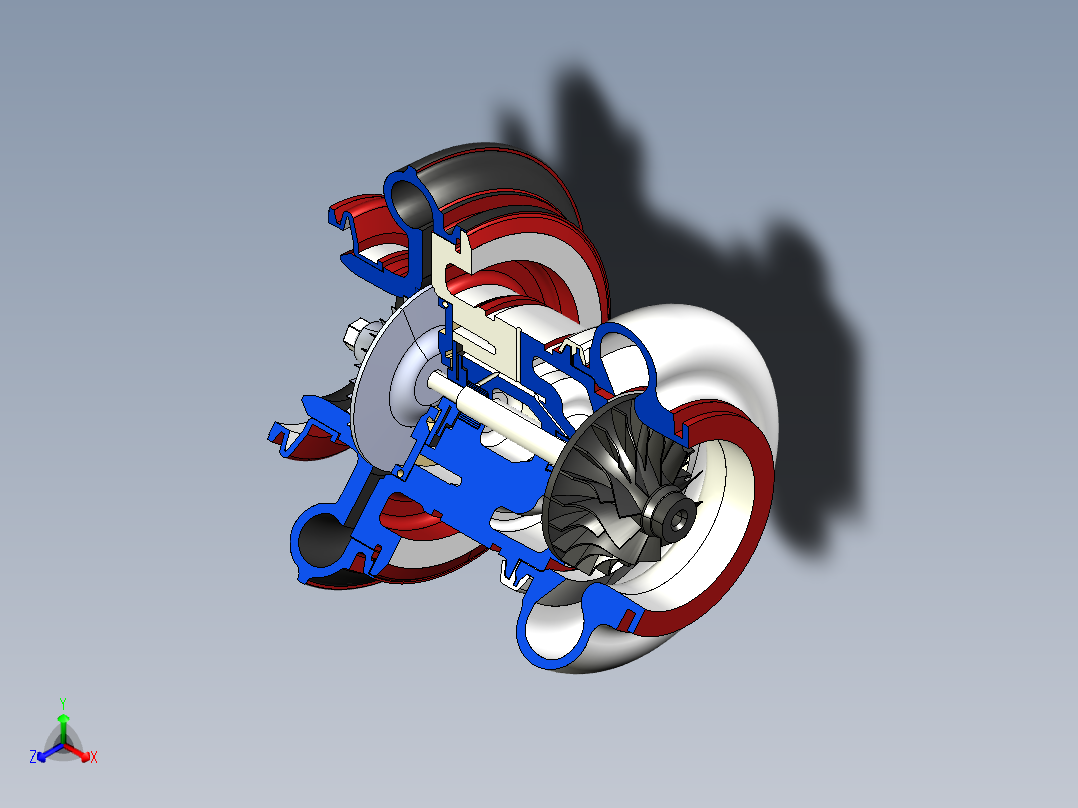 涡轮增压器正等轴测图