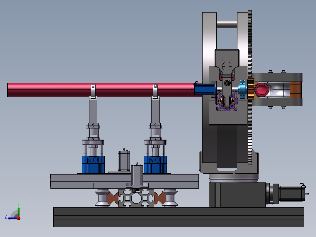 B3_可编程半自动弯管机右视图