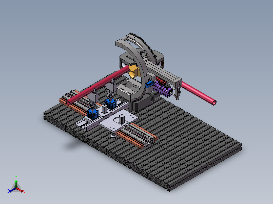 B3_可编程半自动弯管机正等轴测图