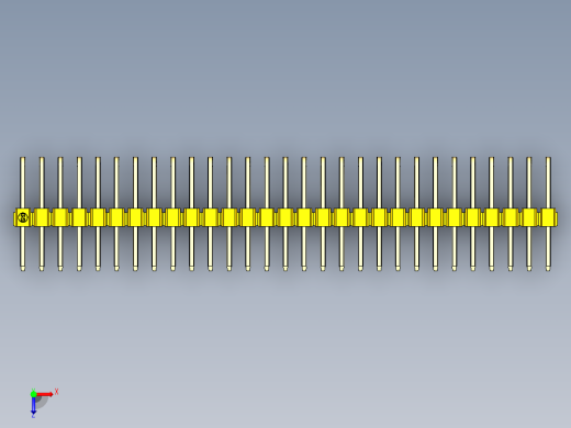 彩色公排针 100mil 2.54mm 系列-DS1022_yellow_3x29p_100mil_TypeD_rev1.0俯视缩略图