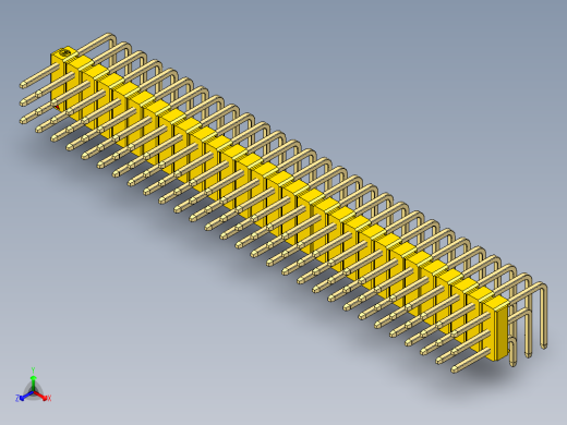 彩色公排针 100mil 2.54mm 系列-DS1022_yellow_3x29p_100mil_TypeD_rev1.0正等轴测缩略图