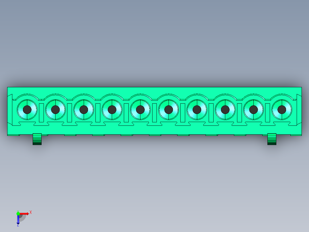 DEGSON 2EDG 系列 5.0mm 可插拔接线端子组-2EDGB-5.0-10P-14-00AH俯视图