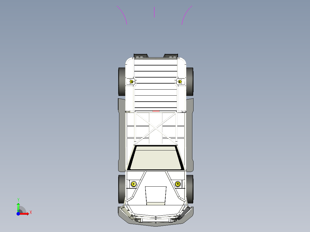 Tubecar钢管车皮卡车模型3D图纸 STP格式前视图
