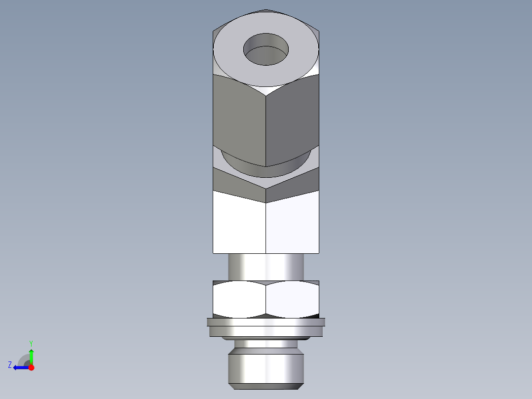 卡套式工业通用硬管接头EO_Adjustable_locknut_45_deg_elbow_VEE06LMCF右视图