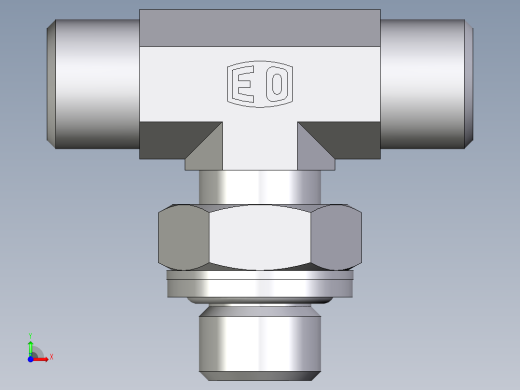 卡套式工业通用硬管接头EO_Adjustable_locknut_branch_tee_TEE08LROMDCF前视缩略图