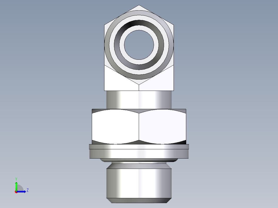 卡套式工业通用硬管接头EO_Adjustable_locknut_branch_tee_TEE08LROMDCF左视图