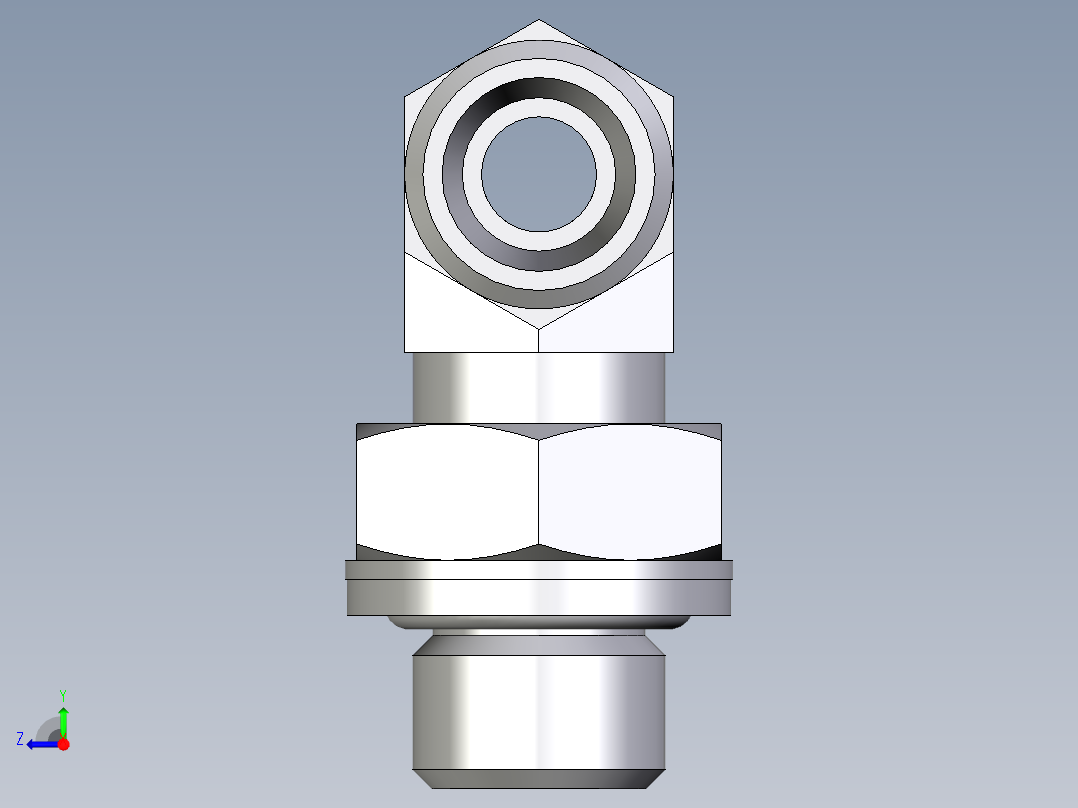 卡套式工业通用硬管接头EO_Adjustable_locknut_branch_tee_TEE08LROMDCF右视图