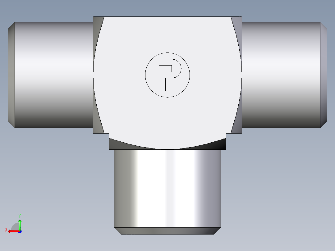 卡套式工业通用硬管接头EO_Union_tee_T06LLCFX后视图