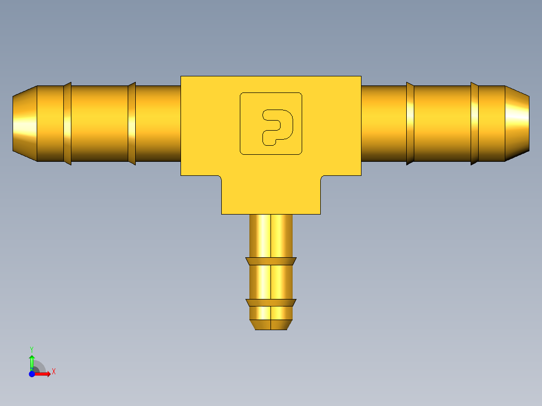 工业通用螺蚊管倒齿式工业硬管接头Union Tee Combination Sizes 224-4-4-5_32前视图