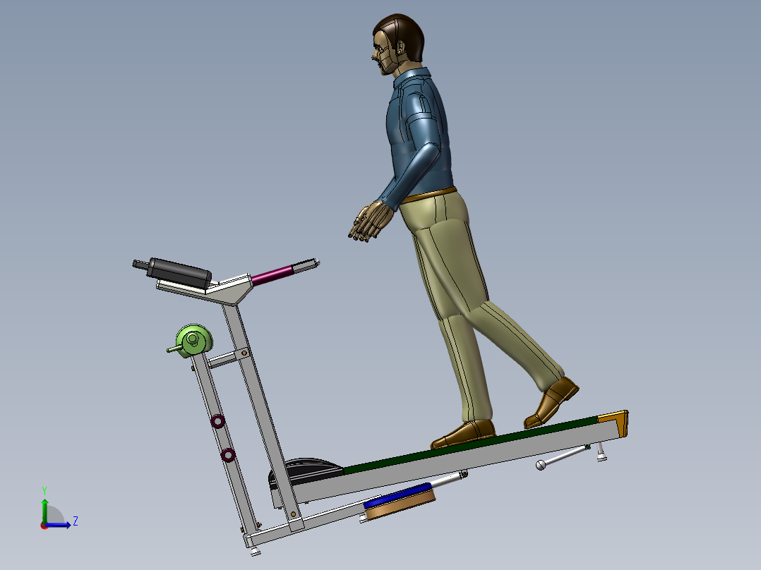 跑步机3D图左视图