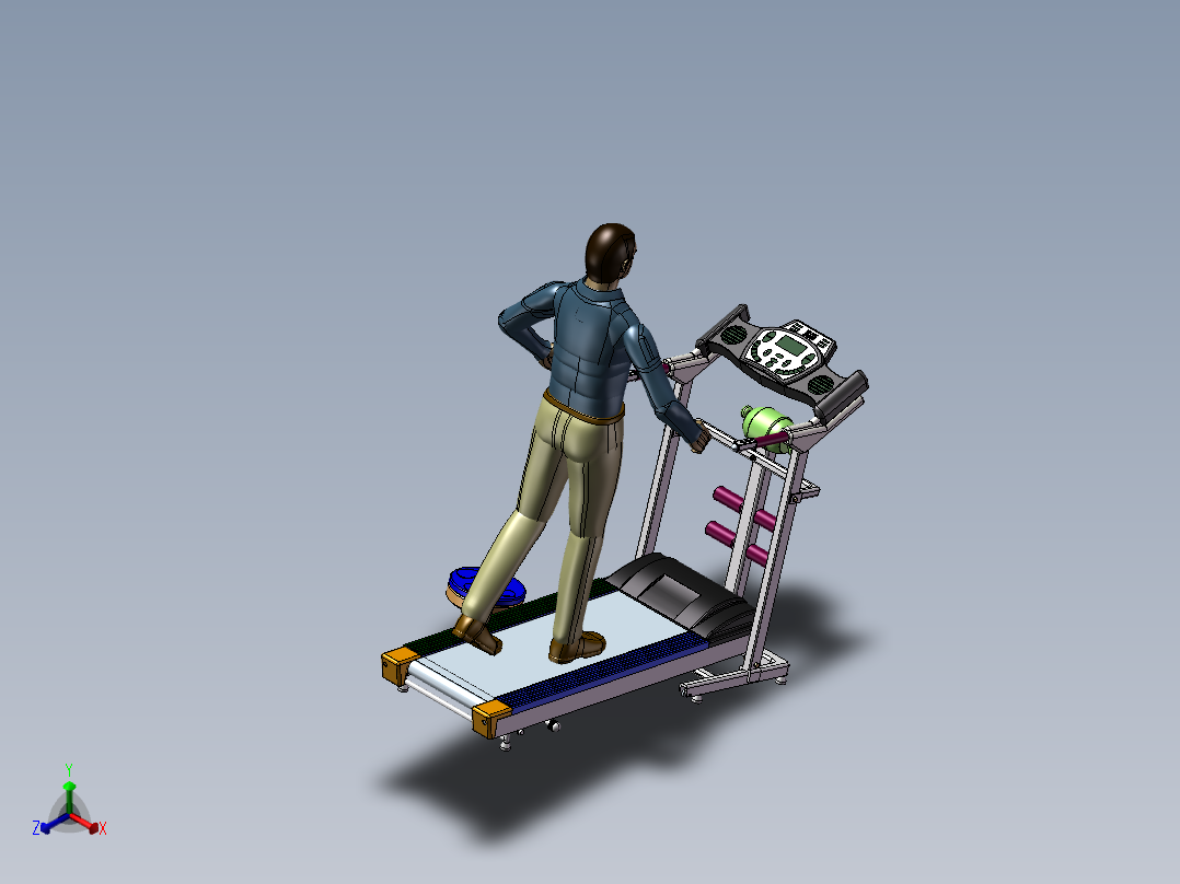 跑步机3D图正等轴测图
