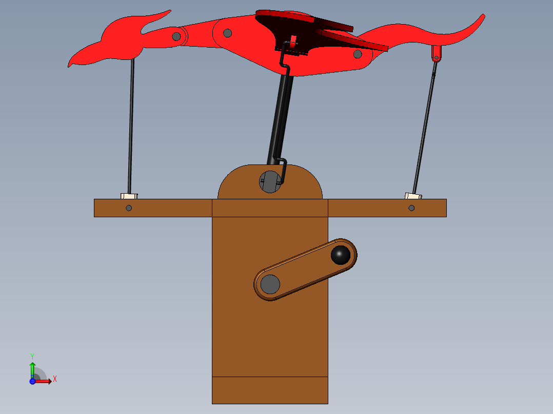 转动飞龙玩具模型3D图纸前视图