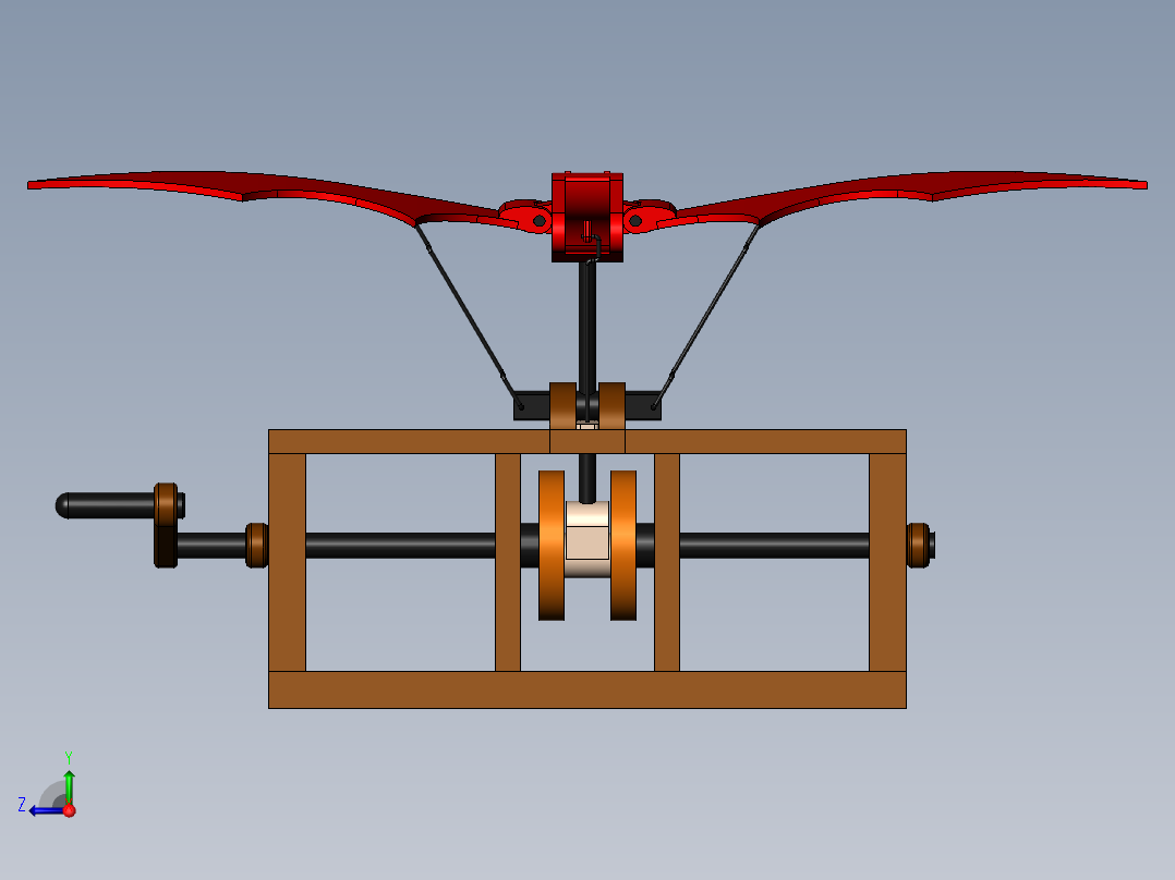转动飞龙玩具模型3D图纸右视图