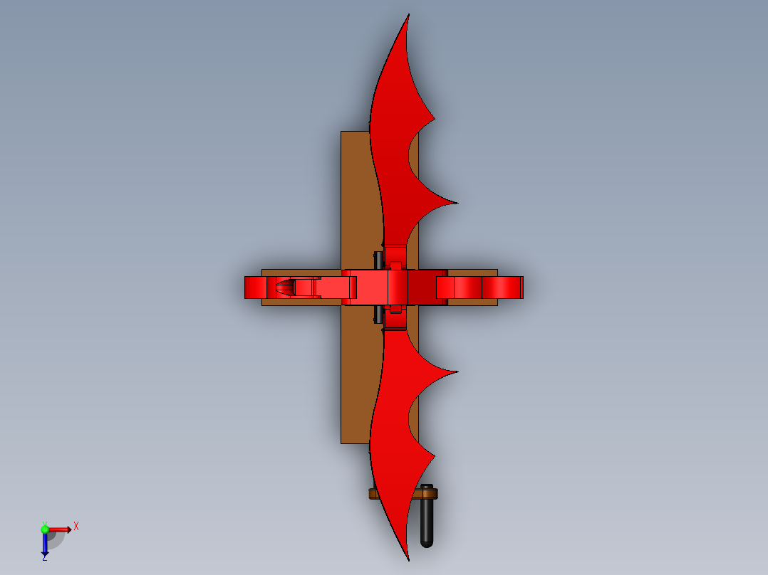 转动飞龙玩具模型3D图纸俯视图