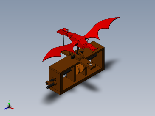 转动飞龙玩具模型3D图纸正等轴测缩略图