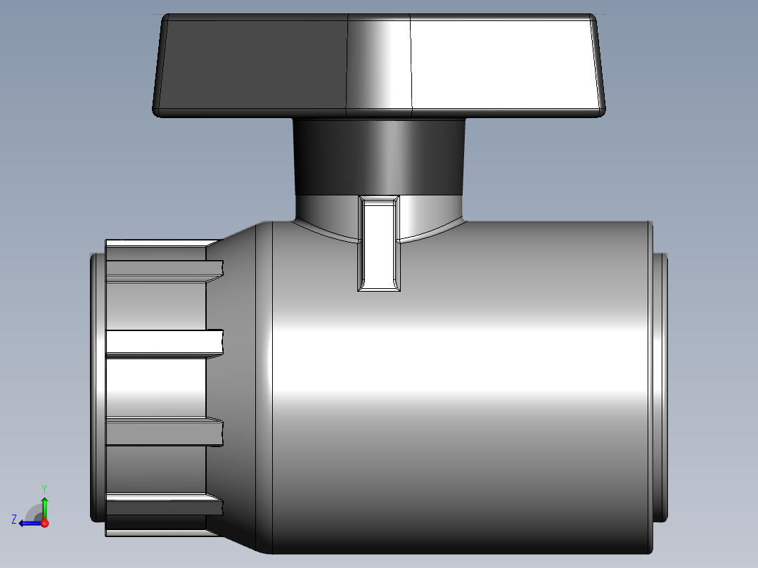 PVC公制管件-50 Ball Valve右视图