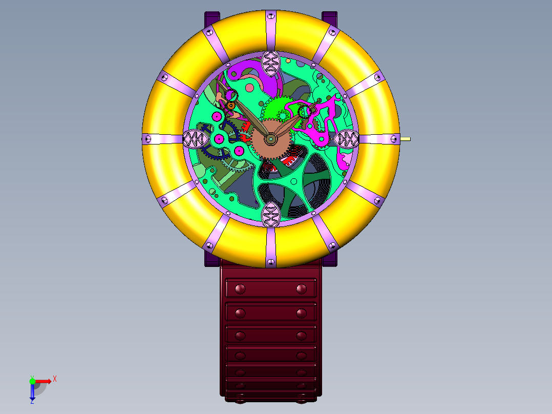 全自动机械多功能皮带男表俯视图