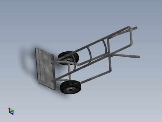 钣金材质的货物推车设计模型