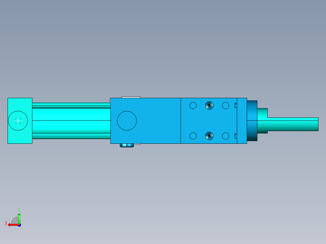 德克斯TUNKERS气缸数模SZK_40_1_A22_T12_TUENKERS后视图
