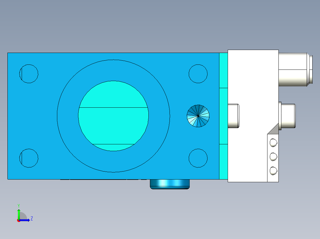 德克斯TUNKERS气缸数模SZK_40_1_A22_T12_TUENKERS左视图
