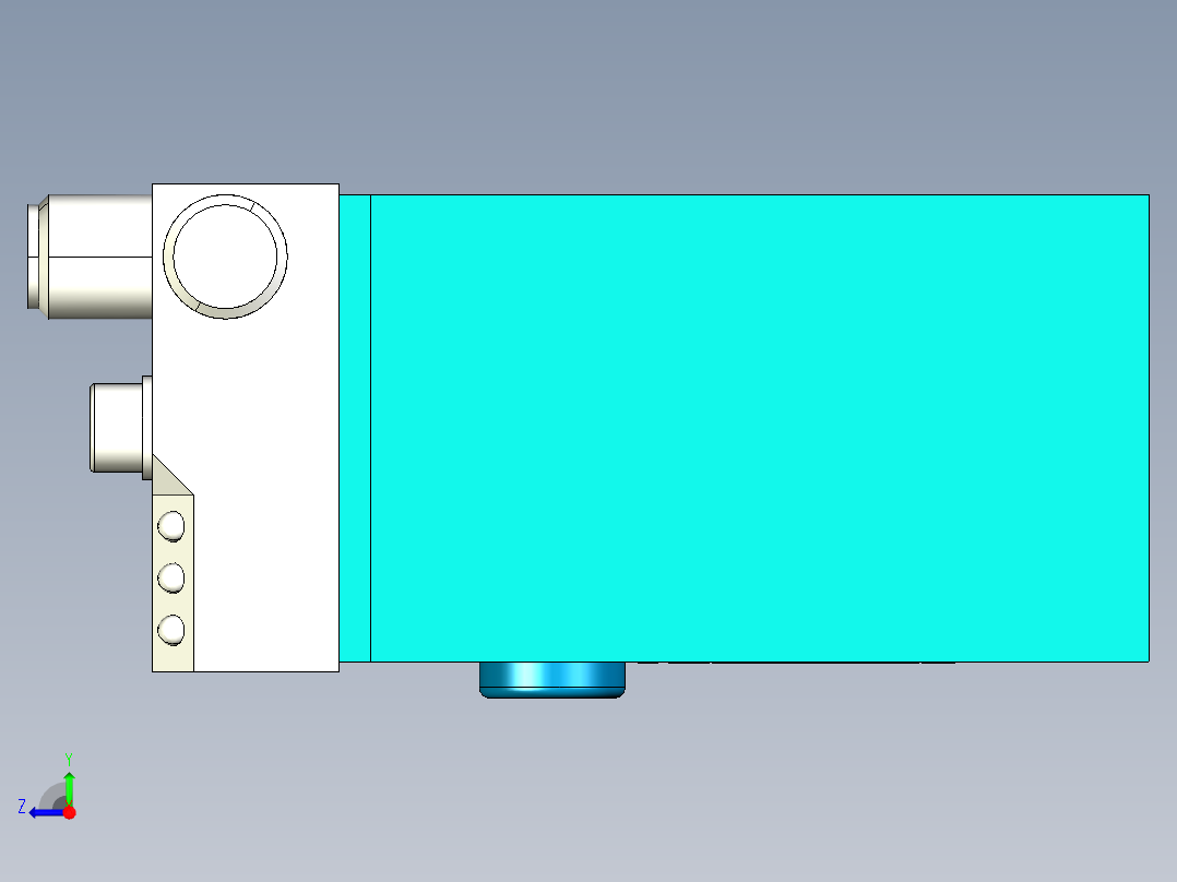 德克斯TUNKERS气缸数模SZK_40_1_A22_T12_TUENKERS右视图