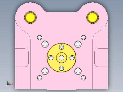 Q262-支撑架冲压（冲裁）复合模具设计【三维SolidWorks】前视缩略图