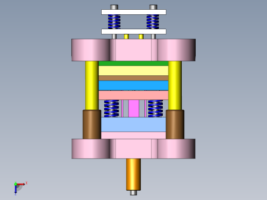 Q262-支撑架冲压（冲裁）复合模具设计【三维SolidWorks】俯视缩略图