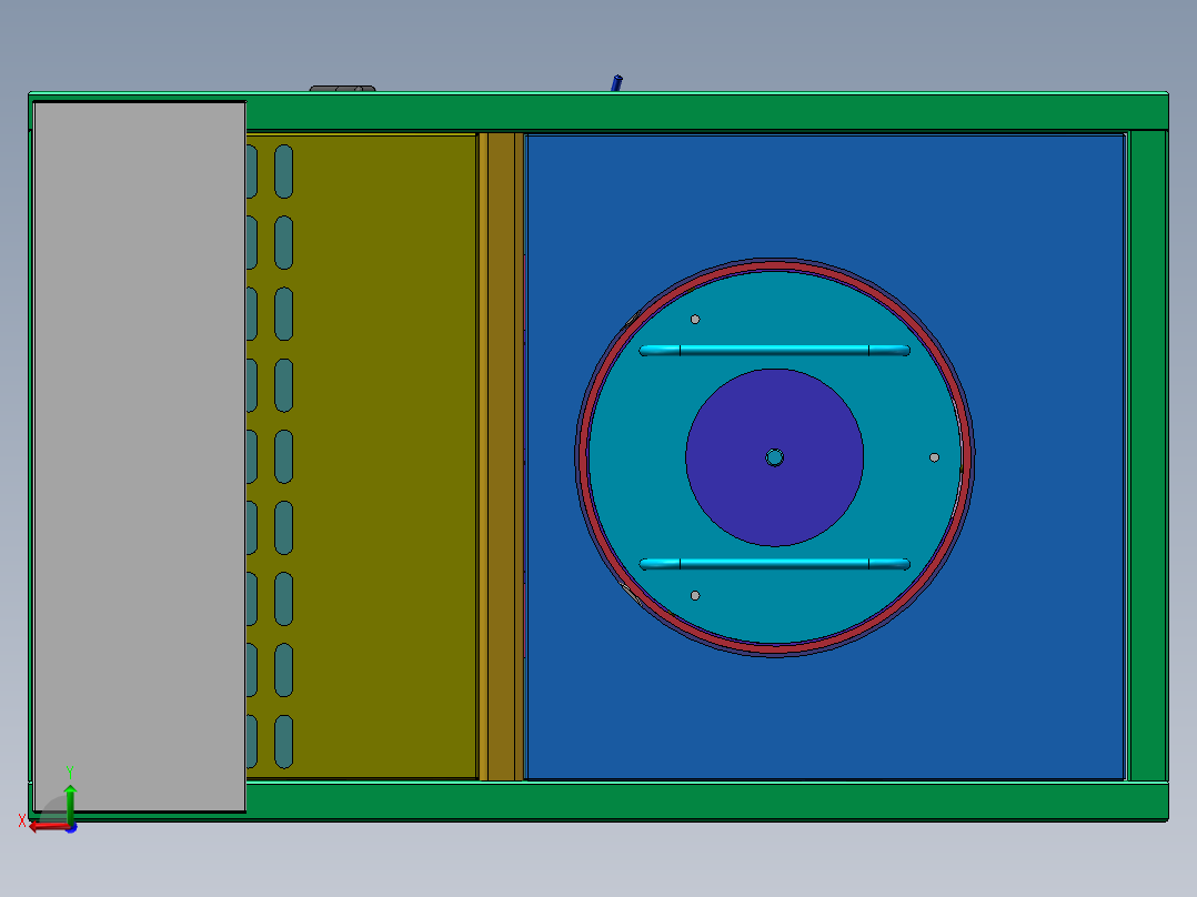 Q316-果蔬切割机的设计【三维SolidWorks】后视图