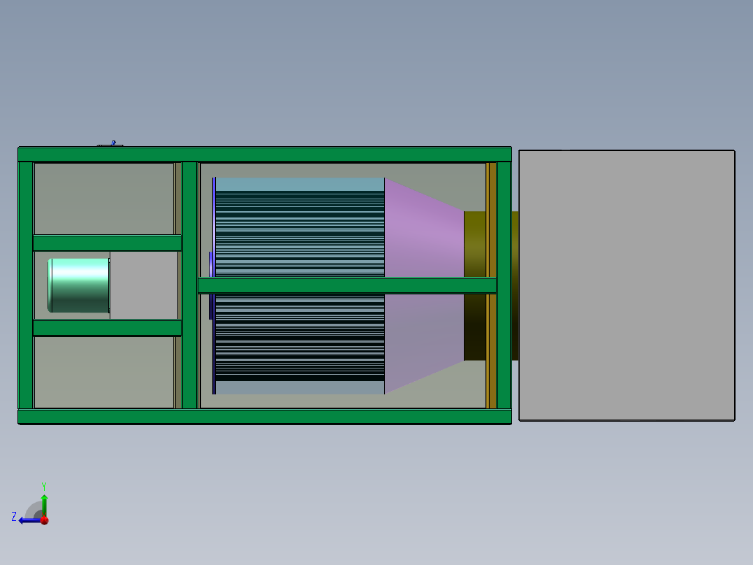 Q316-果蔬切割机的设计【三维SolidWorks】右视图