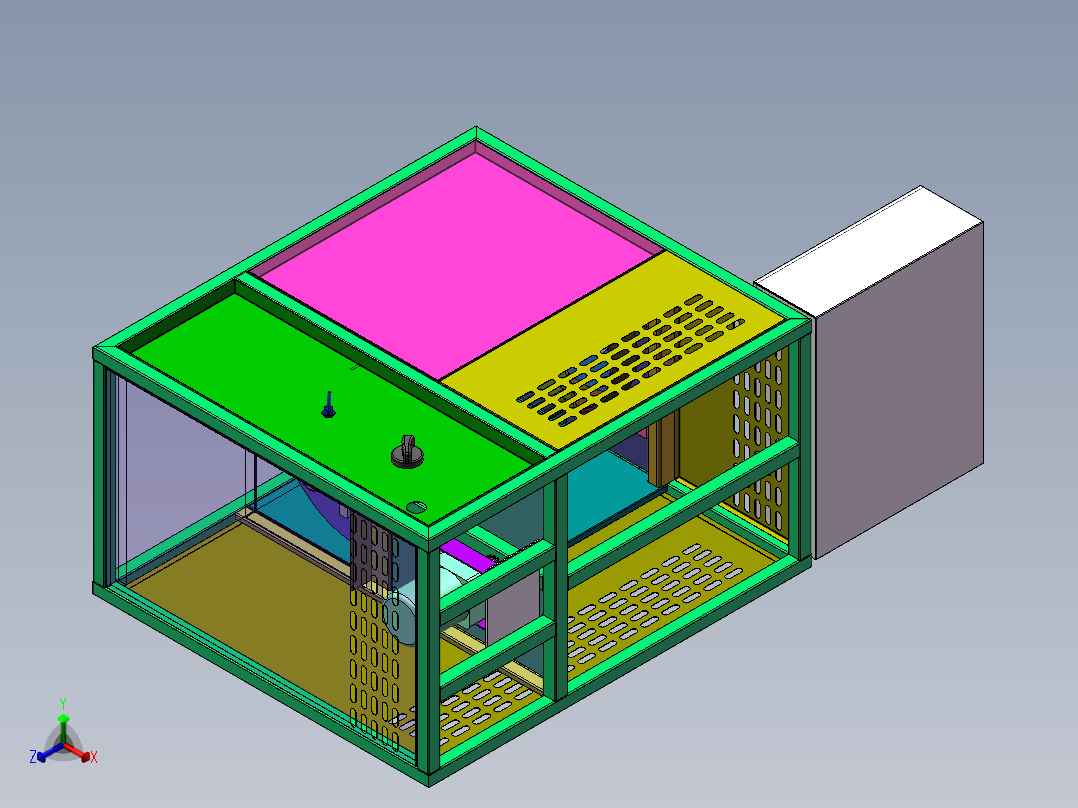 Q316-果蔬切割机的设计【三维SolidWorks】正等轴测图