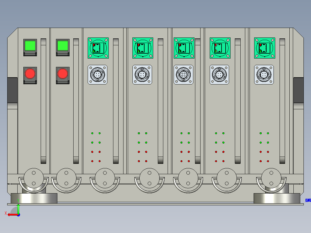 LRM加固计算机后视图