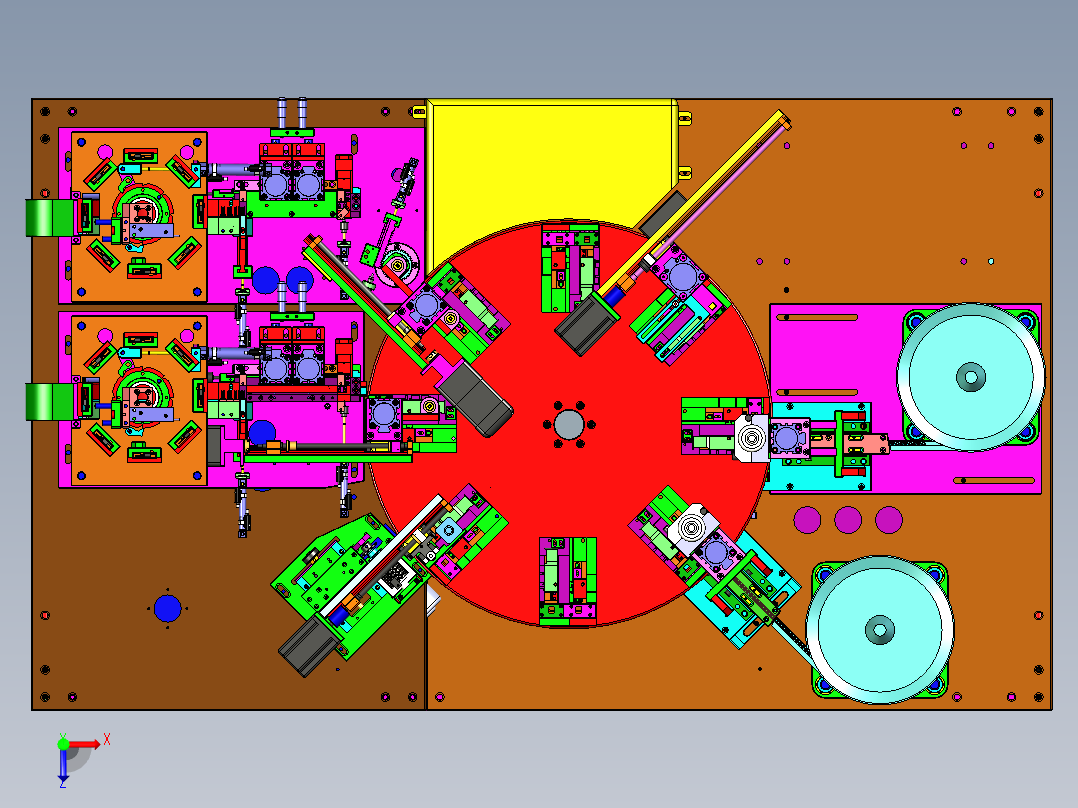 半导体晶体管锁散热片设备（散热片自动锁螺丝机）俯视图