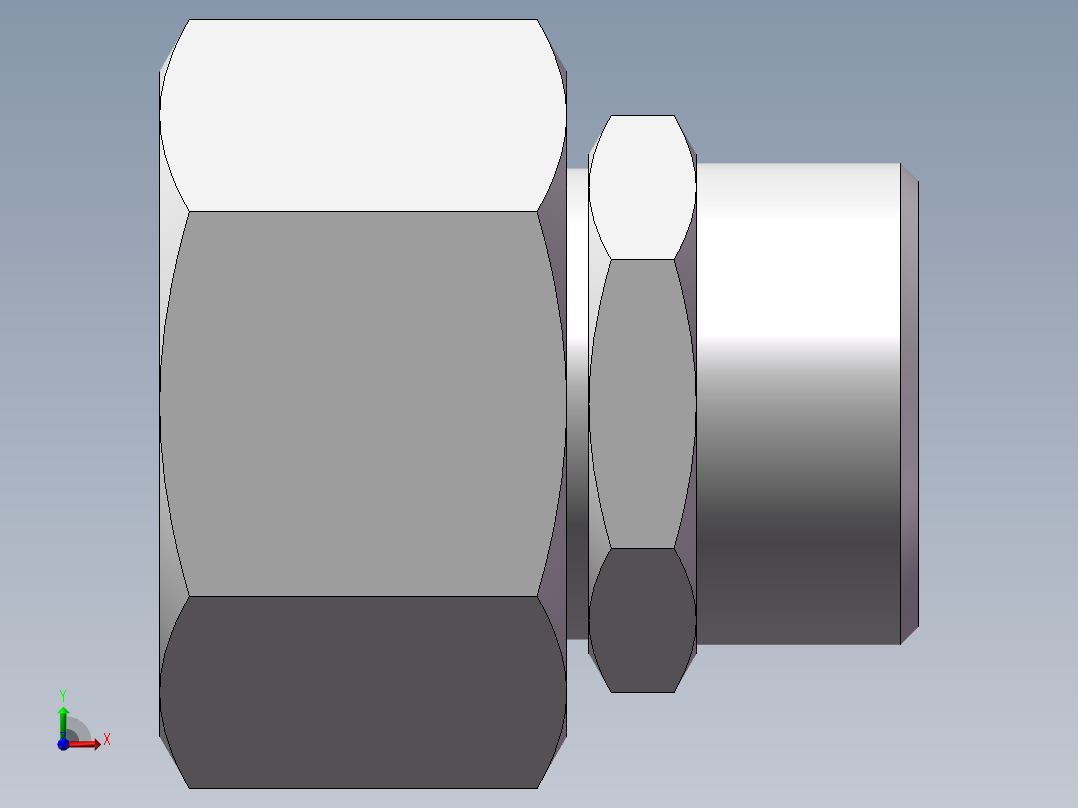 直通变径接头、2C-26-30前视图