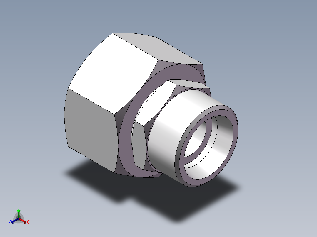 直通变径接头、2C-26-30正等轴测图