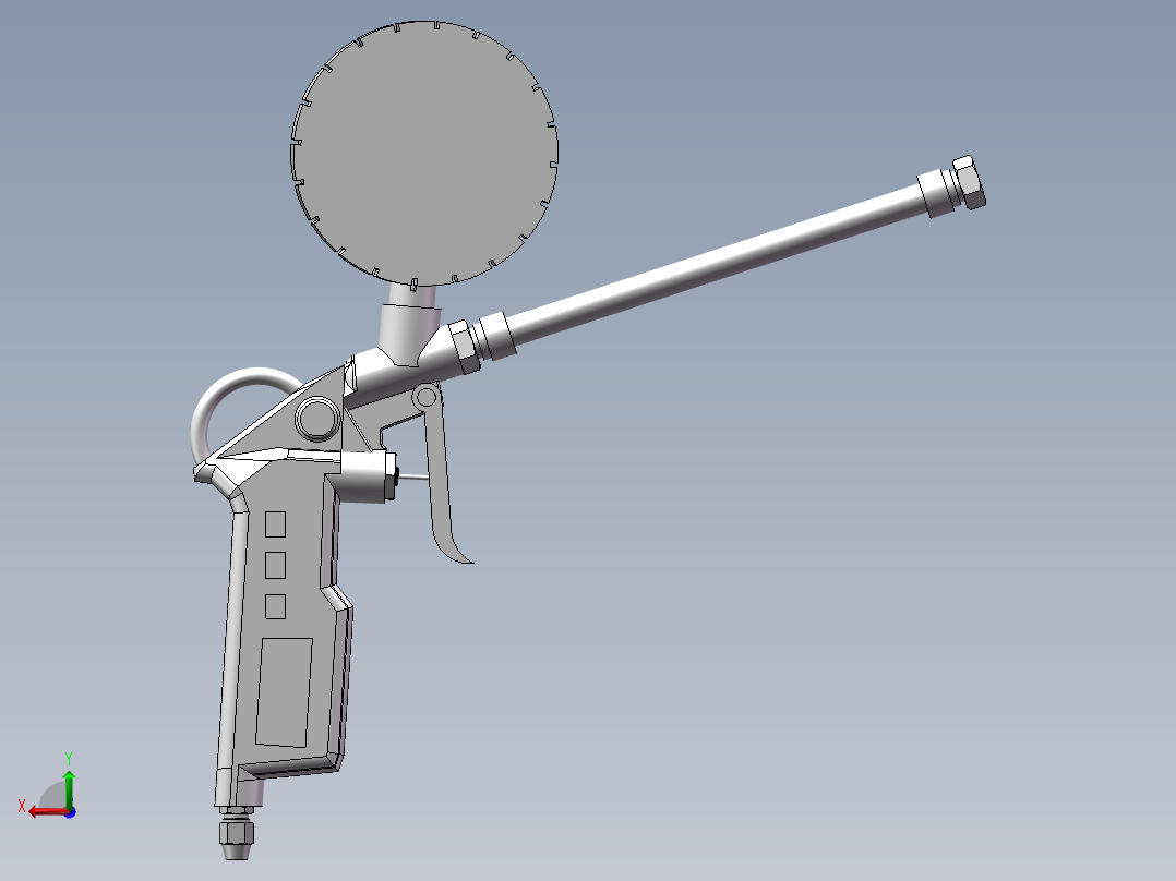 充气气枪后视图