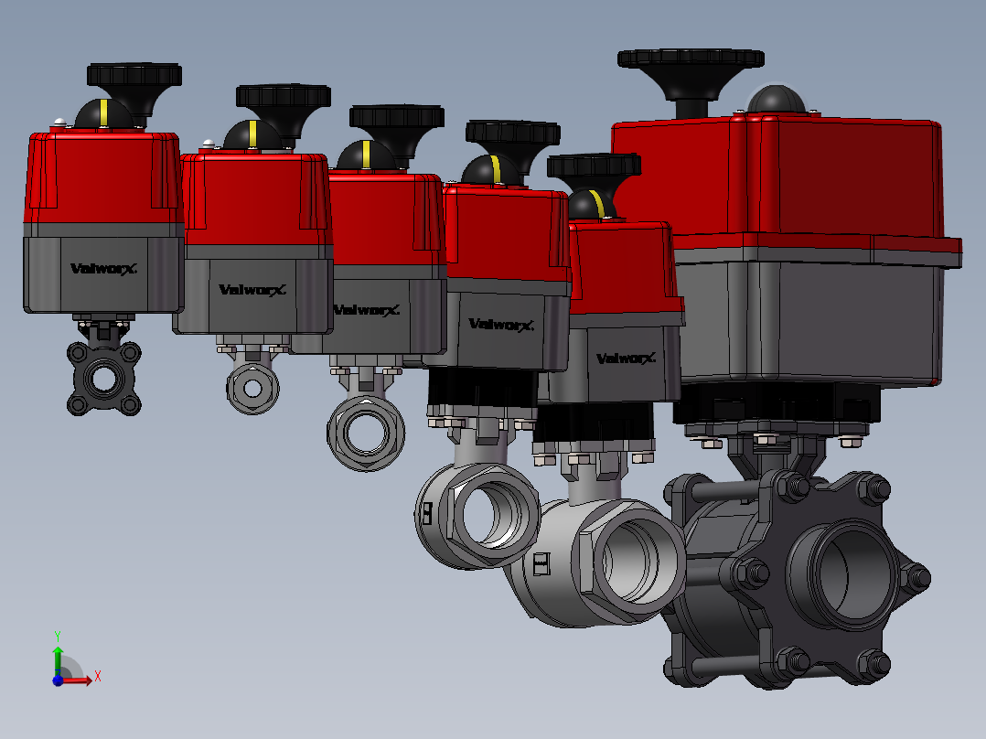 6款14英寸电动2件式不锈钢球阀前视图